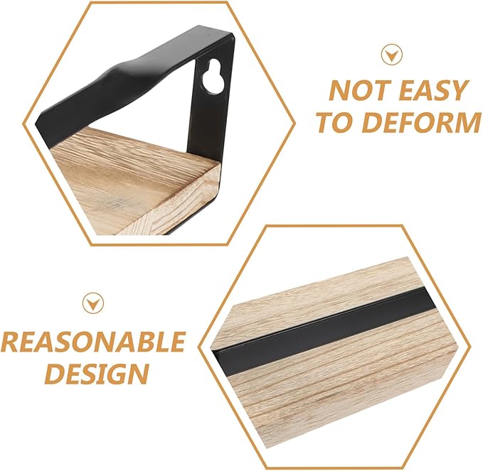 Wall Storage Shelf Floating Wood Shelves Solid Paulownia Wood Rustic Floating Cabinet for Bathroom Kitchen Living Room 2pcs