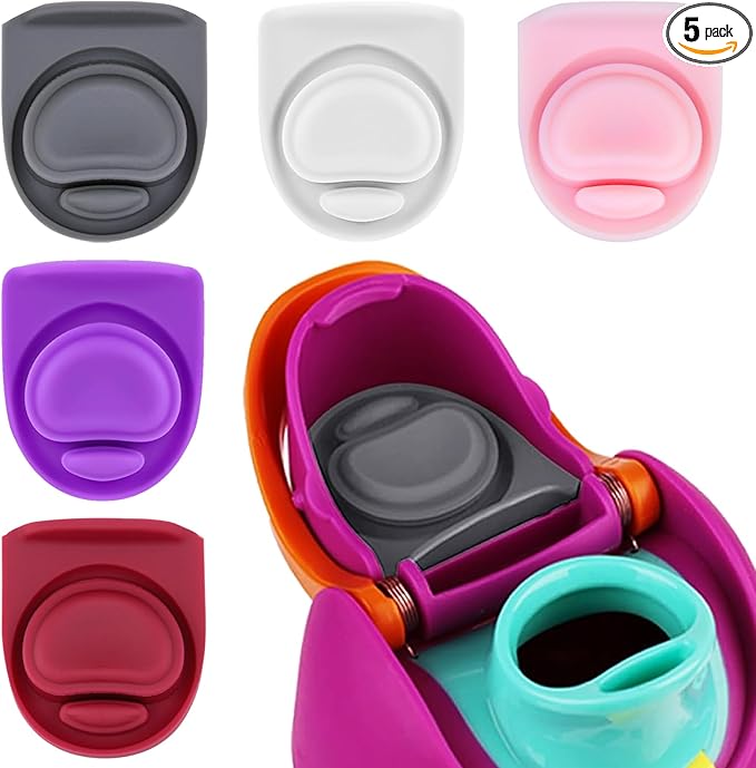 Rubber Seal Replacement Stopper Compatible with Owala Freesip16/19/24/32/40oz Spout Lid,5 Pcs Water Bottle Gasket Silicone Cap Insert Gasket Stopper Replacement Parts Accessories (5 Colors 6)