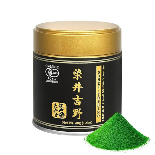 YEDOENSIS Pure Ceremonial Matcha "Somei-Yoshino" - Organic Japanese Green Tea Ceremonial Matcha Powder, JAS Certified Organic, Vegan, Gluten-Free (40g)