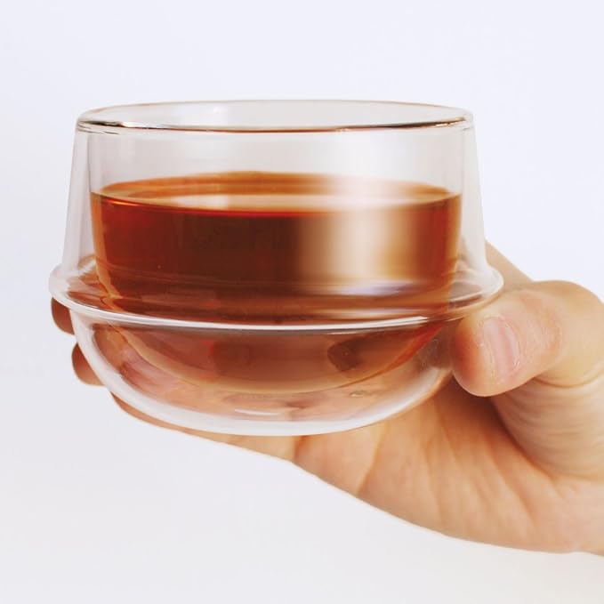 KINTO 23105 KRONOS Double Wall Tea Cup, 6.8 fl oz (200 ml), Heat-Resistant Glass, Microwave and Dishwasher Safe, Gift, Present
