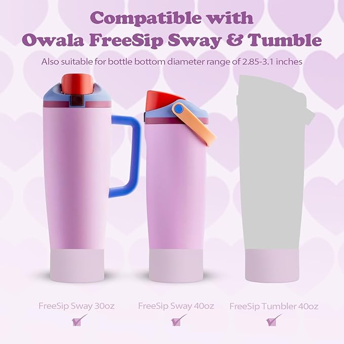 2PCS Silicone Boots for Owala 30oz & 40oz FreeSip Sway Bottles & Tumblers – Non-Slip, Scratch-Resistant, Stability Enhancer for Owala Accessories (Lavender Mist)