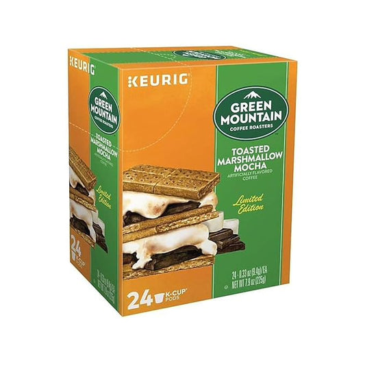 Green Mountain Coffee Roasters Toasted Marshmallow Mocha, Single-Serve Keurig K-Cup Pods, Flavored Light Roast Coffee, 24 Count
