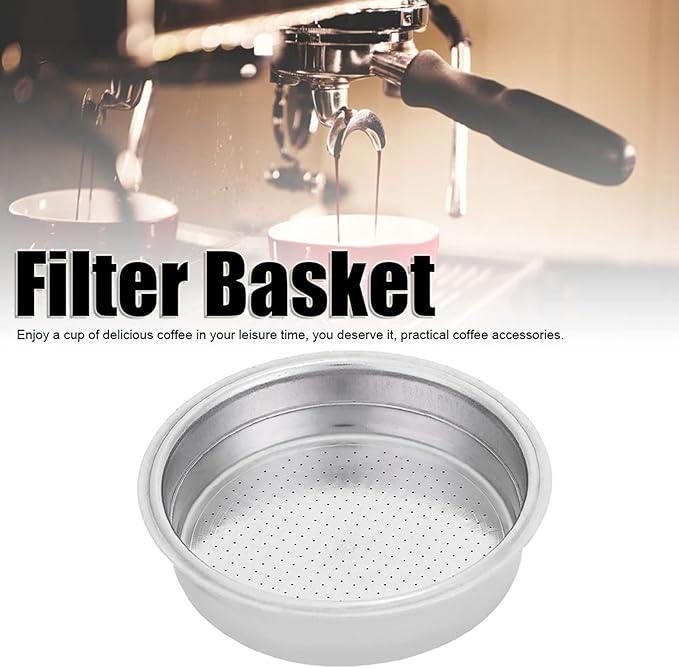 51mm Portafilter Filter Basket, 1-Cup Reusable Stainless Steel Coffee Filters Espresso Filter Basket Espresso Machine Accessories for Portafilter Coffee Machine