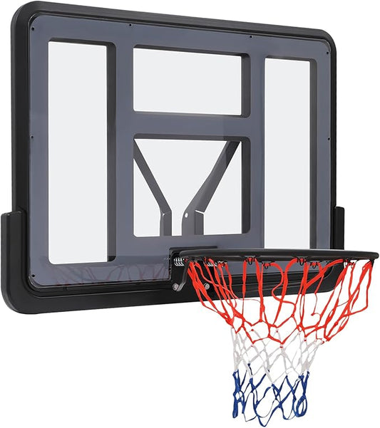 Basketball Backboard and Hoop,Exercise Wall-Mounted Fixed Basketball Hoop Replacement Kit Body Workout,Athletic Training Backboard & Rim Combofor Home Training and Club use Sport ﻿
