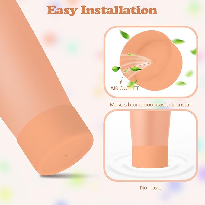 2PCS Silicone Boots for Owala 30oz & 40oz FreeSip Sway Bottles & Tumblers – Non-Slip, Scratch-Resistant, Stability Enhancer for Owala Accessories (Nectarine Orange)