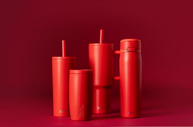 Simple Modern 40 oz Trek Tumbler with Handle and Straw Lid | Cup Holder Friendly Insulated Stainless Steel Travel Mug | Saffron