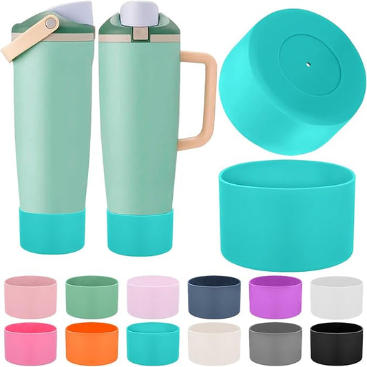 Mity rain 2PCS Protective Silicone Boots for Owala 30oz & 40oz FreeSip Sway Bottles & Tumblers - Accessories for owala, Enhances Stability & Prevents Scratches (Light blue)