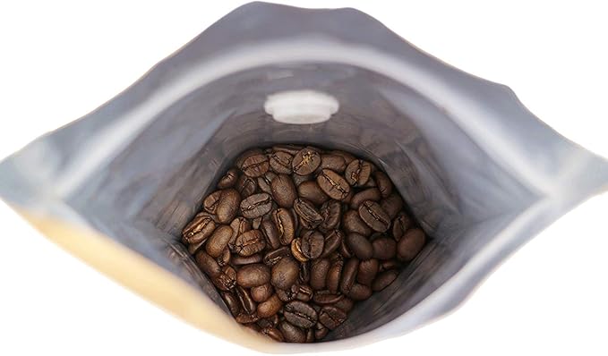 50 Counts High Barrier Natural Kraft Paper Stand up Zipper Coffee Pouch Bag with One Way Degassing Valve (50, 12 OZ/340 Gram)