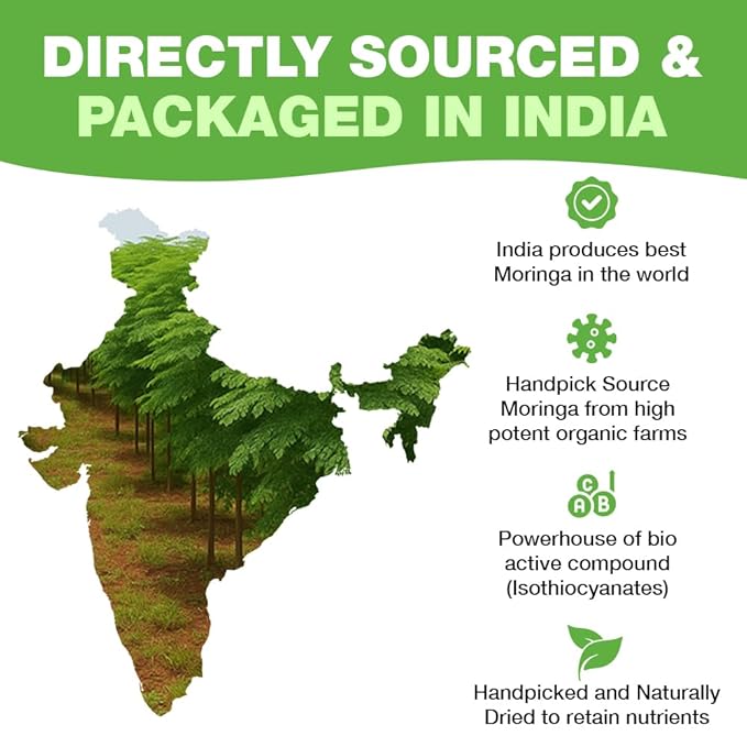 HANDPICK, Organic Moringa Tea Bags (100 Count), Pure Moringa Leaves | Authentic Indian Origin | Caffeine Free, Non GMO | Round Eco-conscious Teabags