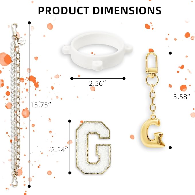 Letter Handle Strap Accessories with Cute Initial Charm Compatible with Owala Water Bottle 24oz 32oz 40oz Owala Kids