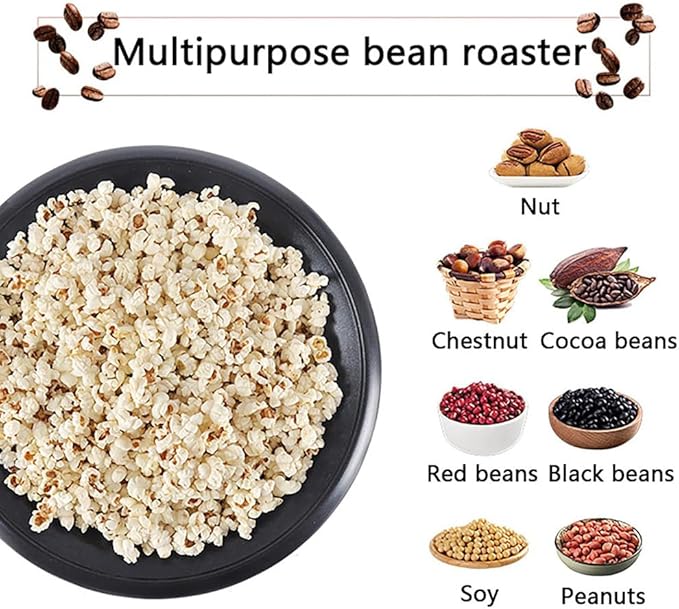 Coffee Roaster Machine for Home Use,1200W 750g Upgrade Household Electric Coffee Bean Roaster with Thermometer,Timer + Temperature Adjustment,Non-stick Pot,for Grain Drying 220V