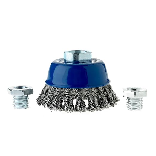 Mercer Industries 189020 - 2-3/4" x 5/8"-11 Knot Cup Brush, .020 Stainless Steel Wire (with metric adapters)