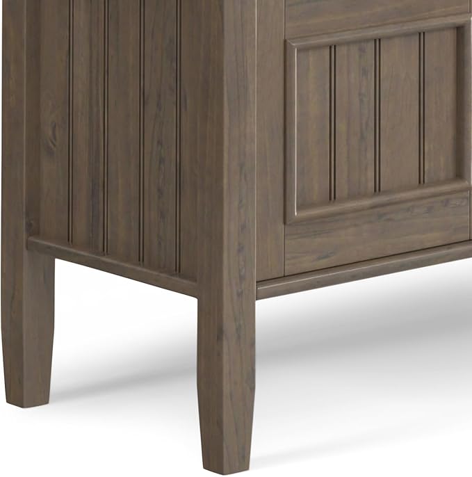 SIMPLIHOME Lev SOLID WOOD 48 Inch Wide Contemporary Console Table in Smoky Brown, For the Living Room, Entryway and Bedroom