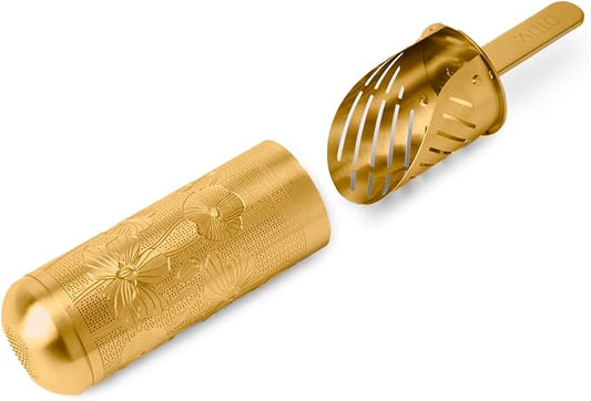 Tea Infuser Spoon For Loose Leaf Tea Stainless Steel Tea Diffuser Long-Handle Tea Filter Easy to Carry Tea Strainer (Gold)
