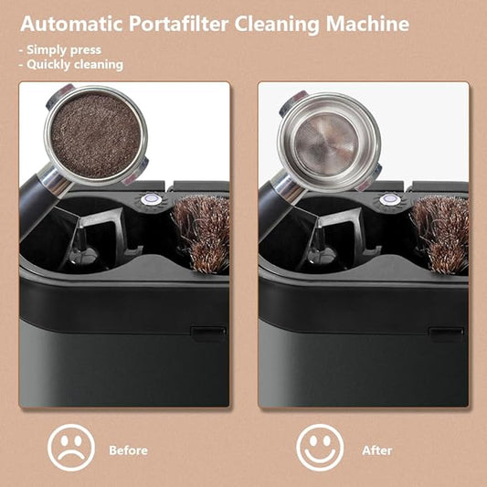 CAFEMASY Automatic Portafilter Cleaner Machine Electric Espresso Coffee Knock Box for Cleaning Espresso Coffee Puck Espresso Accessories Tools for Home or Commercial Coffee Bar