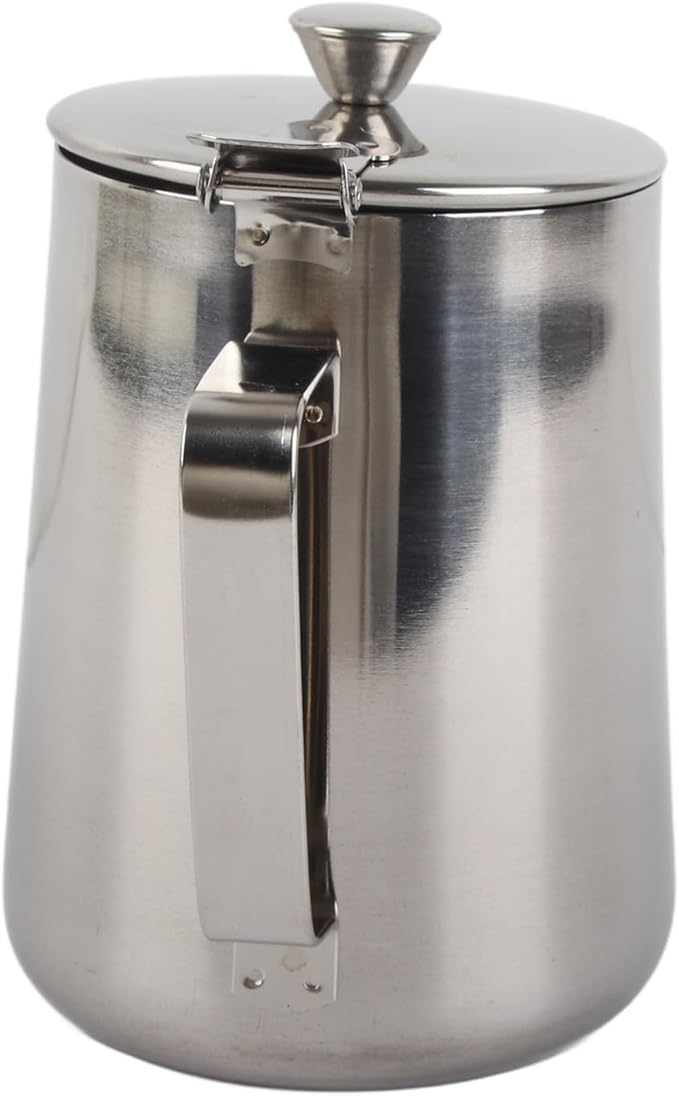 Espresso Steaming Pitcher, Stainless Steel Frothing Pitcher Milk Frothing Pitcher Jug with Lid Latte Coffee Art Tool (1000ml)