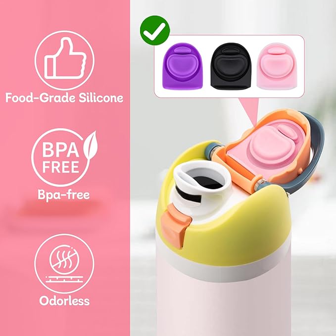 3pcs Replacement Rubber Stopper Seal Compatible with Owala FreeSip 24oz 32oz,Water Bottle Lid Cap Silicone Seal Parts for Owala 16/19/24/32/40oz Spout Gasket Mouthpiece Piece Accessories F2A1