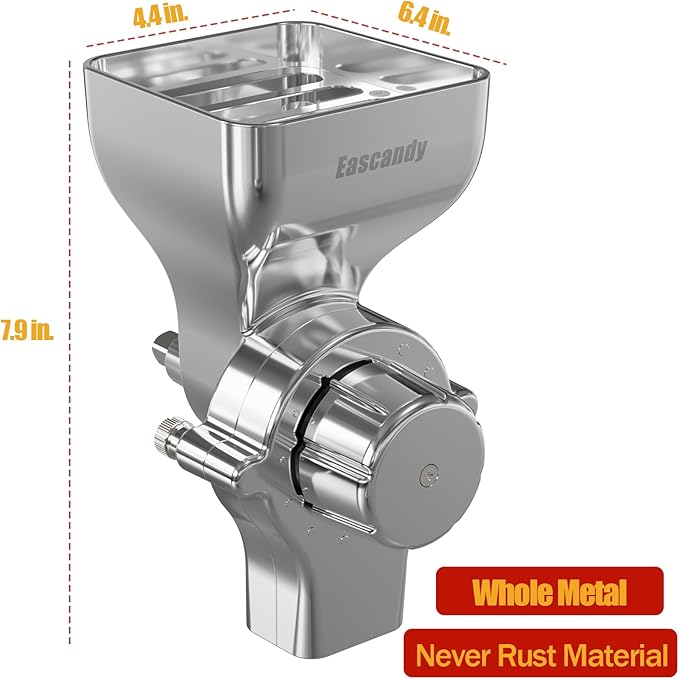 Metal Grain Mill Attachment for KitchenAid Stand Mixer, 12 Gear Adjustable Flour Mill Grain for Kitchenaid, Fit for Wheat, Corn, Oats, Nut