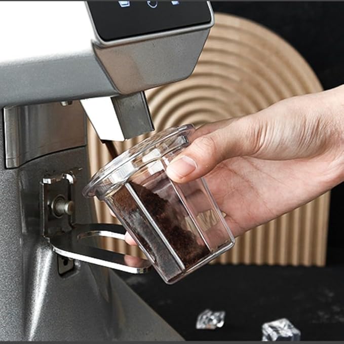 Transparent PC Coffee Dosing Cup 51mm Thickened Coffee Grounds Collector for Espresso Machine Portafilter, Clear Design for Easy Monitoring and Cleaning
