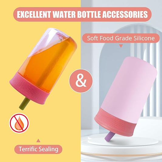 2Pack Silicone Straw Replacement for Owala Water Bottle & Tumbler,Leak-Proof Food Grade Kids Straw,Removable Replacement Lid Part,Dish Washer Safe,Make Kids Love Driking