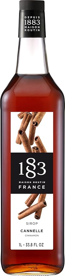 1883 Cinnamon Syrup for Drinks, Made in France, 1 Liter Glass Bottle