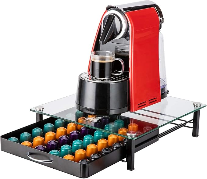 Flagship Pod Holder Drawer for Nespresso Capsule Holder Original Pod Holder Drawer Glass (42 Originalline Pods)