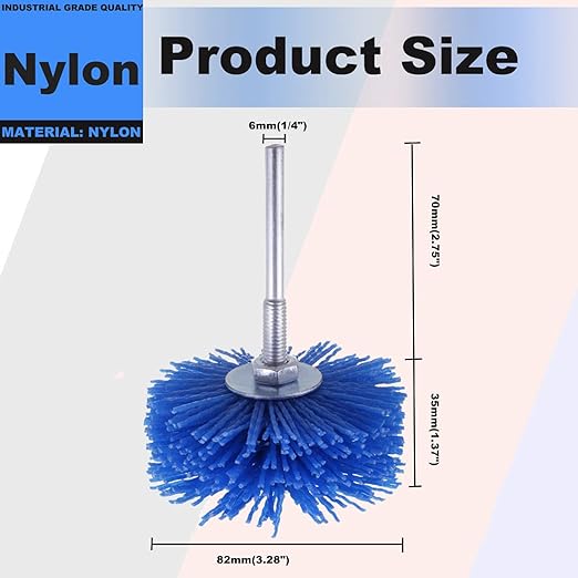 7 Pack Abrasive Nylon Wheel Brush for Drill with 1/4" Shank, (80 120 180 240 320 400 600 ) Grits, Nylon Abrasive Wheel Perfect for Removal of Rust/Corrosion/Paint