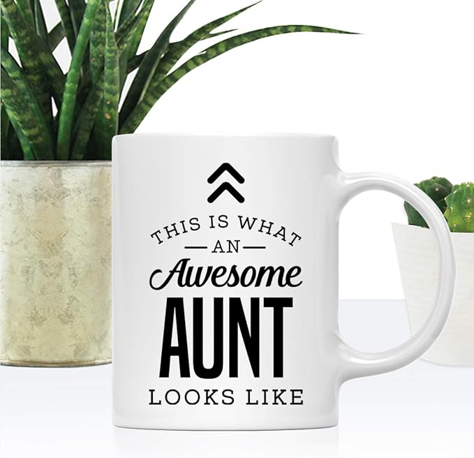 Andaz Press 11oz. Ceramic Coffee Tea Mug - Thank You Gift, Awesome Aunt, Birthday & Idea - Includes Gift Box