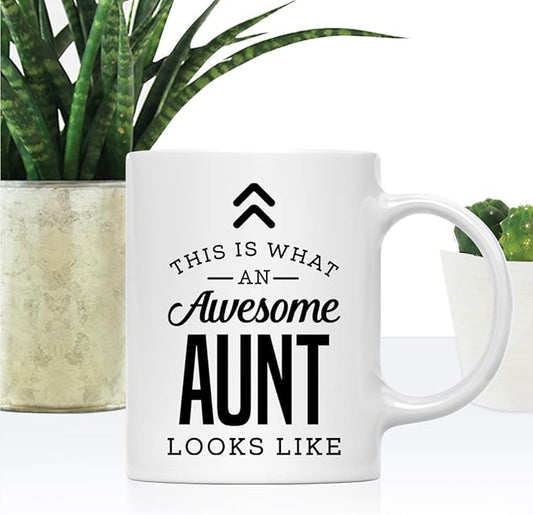 Andaz Press 11oz. Ceramic Coffee Tea Mug - Thank You Gift, Awesome Aunt, Birthday & Idea - Includes Gift Box