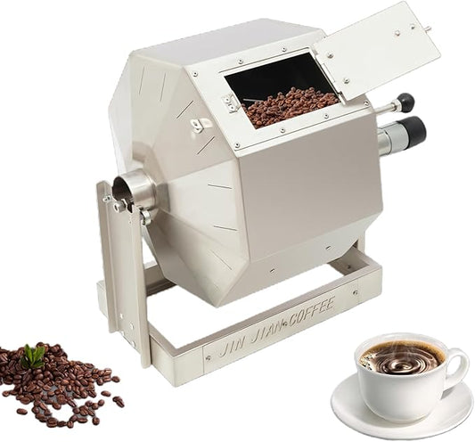 Bokknppo Coffee Bean Roaster Electric Coffee Roaster coffee Bean Baker Peanut Roasters Gas Burner Drum Type Stainless Steel for Home and Commercial Use,14.5L/3.83gal