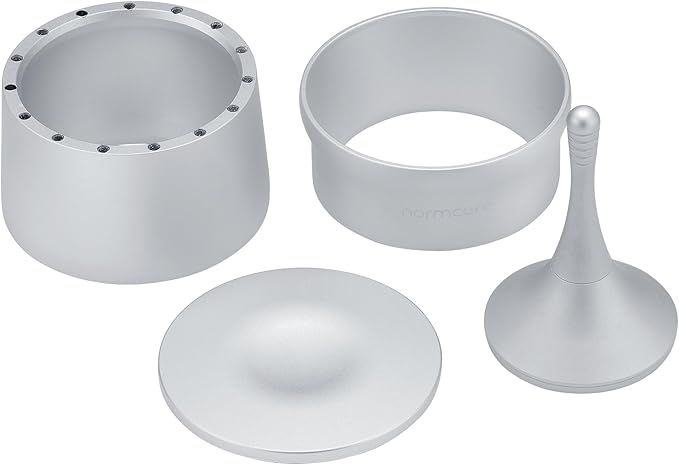 Normcore 51mm 2-in-1 Magnetic Dosing Cup, Espresso Dosing Funnel with Portafilter Dosing Shaker, Barista Grinder Dosing Tools Fit 51mm Delonghi Portafilter, Silver
