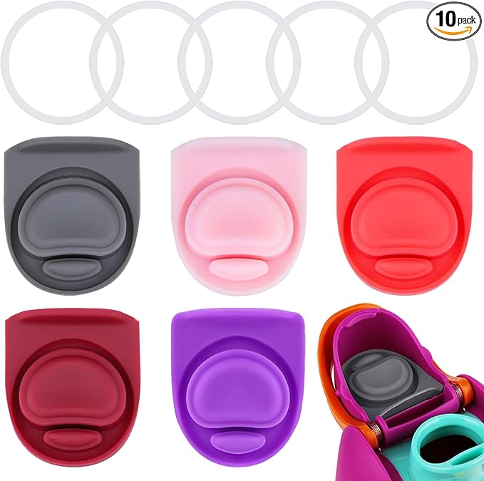 5 Sets Replacement Seal Gasket Stoppers for Owala Freesip 16oz 32oz Cap Mouth,Silicone O Sealing Ring Parts Water Bottle Top Lid Accessories for Owala Freesip 16/19/24/32/40oz（5 colors 2