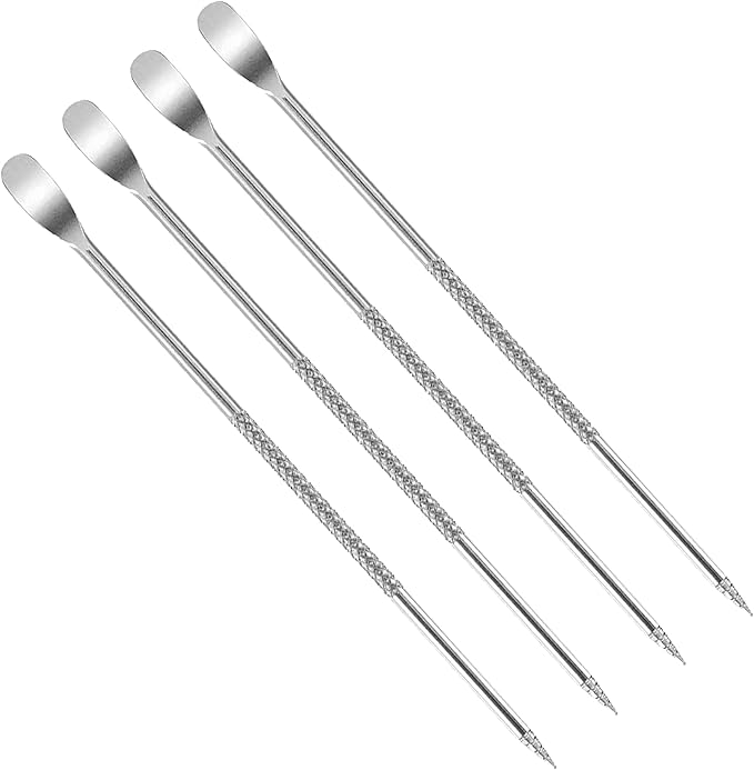 4 PCS Latte Art Pen Cinnamon Pen for Coffee,Barista Espresso Coffee Latte Art Tools Accessories for Coffee Bar Barista Make Creative Coffee Designs Decors,Stainless Steel Silver,LXLVOUEG