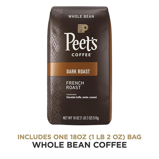 Peet's Coffee Dark Roast Whole Bean Coffee | French Roast | 36 Ounces | 2 Bags
