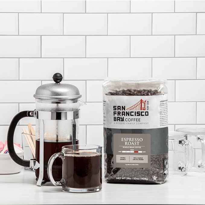 SAN FRANCISCO BAY Coffee Pete's Espresso Blend Whole Bean 2LB (32 Ounce) Dark Roast (Packaging May Vary)