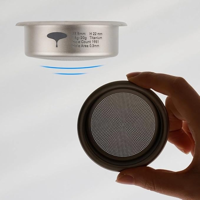 watchget 58mm Espresso Filter Basket, 18-20g Titanium Fliter Basket High-Speed and Precision Extraction Portafilter Basket Filter Fits Most 58mm Protafilter