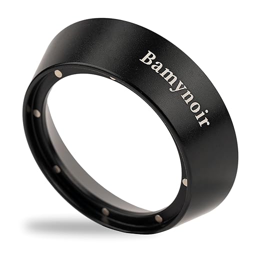Bamynoir Magnetic 58mm dosing Funnel Compatible with protafilter,Espresso Coffee Dosing Ring - 20mm Anodized with 8 Neodymium (Black, 58mm)