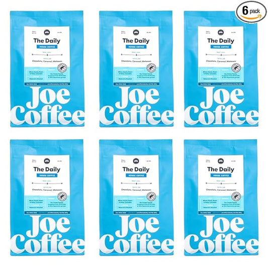 Joe Coffee Company - The Daily Whole Bean Specialty Coffee, 12 oz Bag (Pack of 6) | NYC Roaster, Rainforest Alliance Certified, Kosher, Climate-Friendly