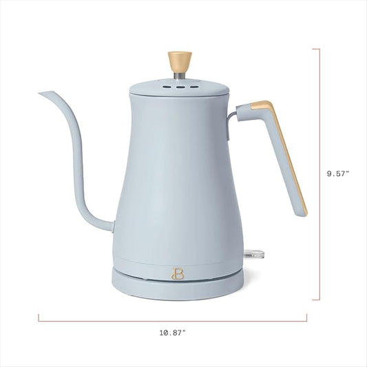 1-Liter Electric Gooseneck Kettle, 1200W Fast Heating Pour Over Coffee and Tea Kettle with Precise Spout (Cornflower Blue)