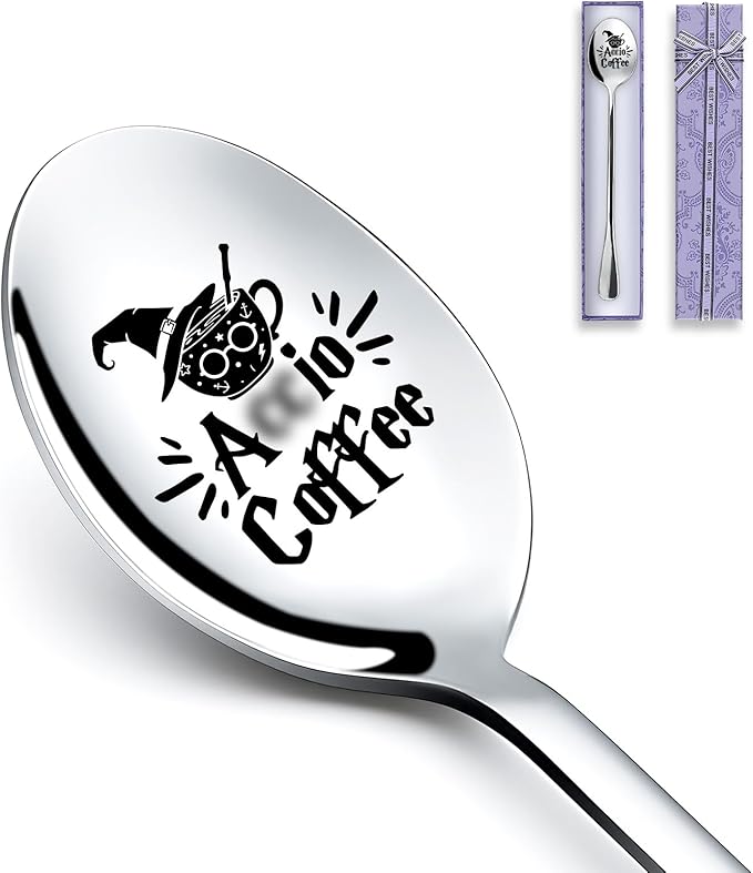 Accio Coffee Spoon, Stainless Steel Coffee Spoon for Coffee Lovers Book Lovers Bookworm Friends Birthday, Valentine, Christmas Thanksgiving Graduation Gifts