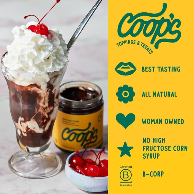 Coop's Original Hot Fudge, 10 Ounce (Pack of 3): All Natural, Gourmet, Handcrafted, Gluten Free, Non-GMO, Chocolate Ice Cream Toppings, Sundae, Desserts