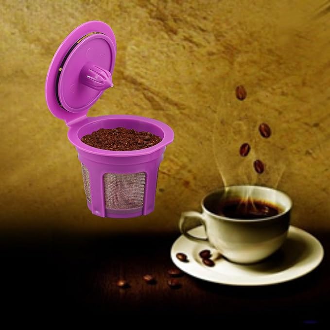 Haetyly 4 Pack Reusable K Cups Coffee Filters, Compatible with Keurig Brewers 1.0 and 2.0Coffee Makers - Universal Kcup Filters