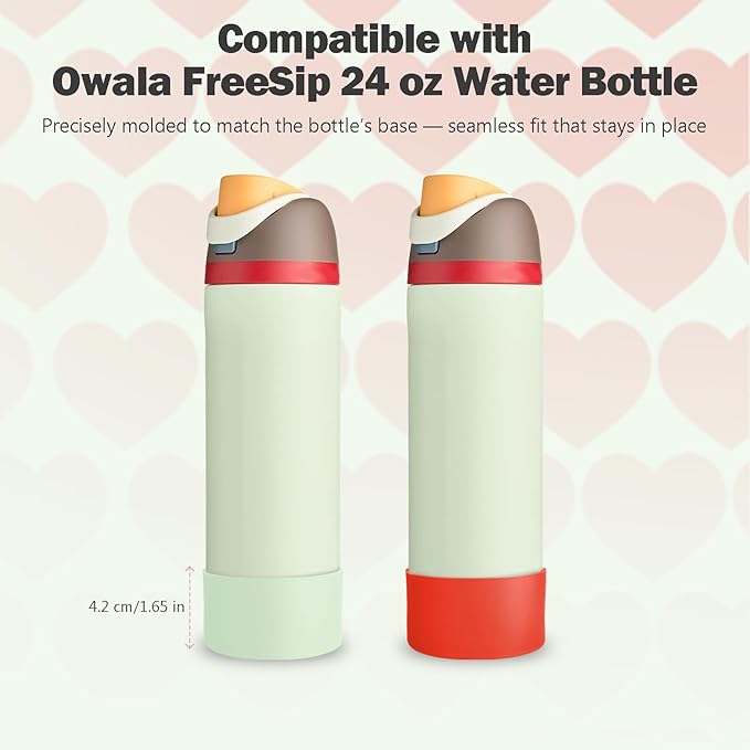 2PCS Silicone Boot for Owala 24oz FreeSip Water Bottle, Anti-Slip Scratch-Resistant Bottom Sleeve, Protective Sports Bottles Accessories, BPA-Free