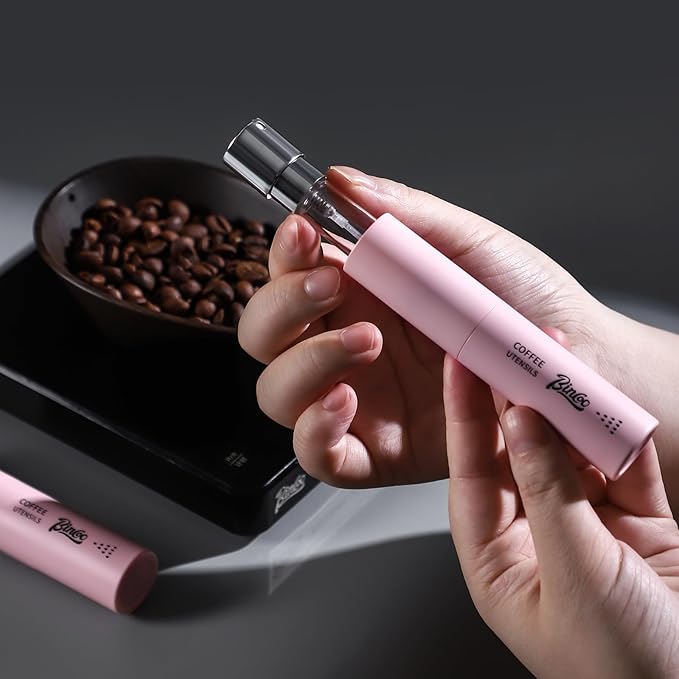 Bincoo Coffee Spray Bottle for RDT Technique - 10ml Mini Atomizer, Pre-Grind Moisture Mist for Grinding, Portable & Refillable with Carabiner Clip (Silver-1 Coffee Spray Bottle)