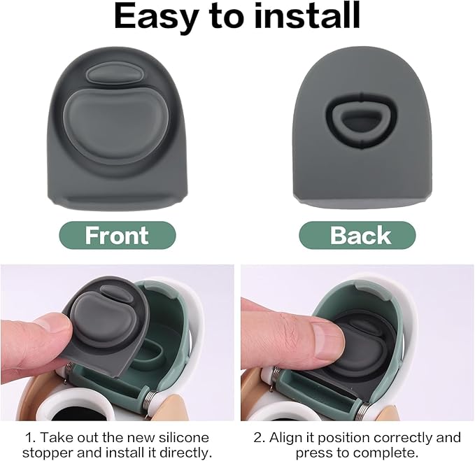 Joshey 4Pack Rubber Seal Replacement Gasket & Stopper Set, Compatible with Owala Freesip 24oz 32oz Bottle Spout Lid-Silicone Gasket Replacement Parts (Gray)