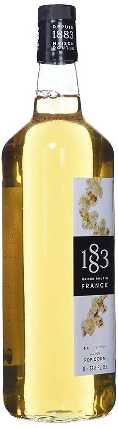 1883 Popcorn Syrup for Drinks, Made in France, 1 Liter Glass Bottle