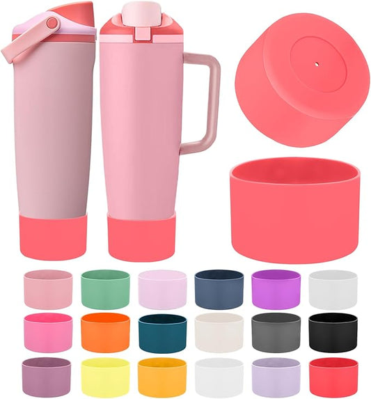 Mity rain 2PCS Protective Silicone Boots for Owala 30oz & 40oz FreeSip Sway Bottles & Tumblers - Accessories for owala, Enhances Stability & Prevents Scratches (Raspberry)