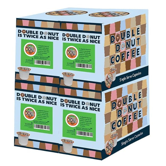 Double Donut Pumpkin Spice Medium Roast Flavored Decaf Coffee Pods for Keurig K-Cup Makers from Double Donut, 96 Capsules