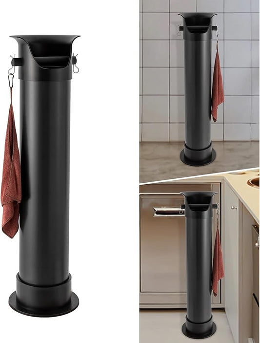 Knock Box for Coffee Grounds, Commercial Floor Standing Knockbox with 30* Garbage Bags for Milk Tea Stores, Snack Bars, Coffee Shops, Cold Drink Stores