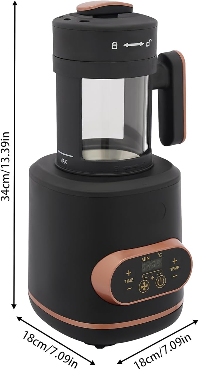 Electric Coffee Bean Roaster Machine, 1500W Coffee Bean Roaster with Measuring Cup, LED Display,Coffee Roaster Machine for Home Use